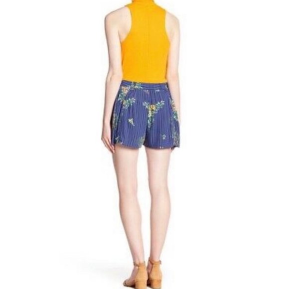 FREE PEOPLE Lasting Lagoon Multicolor Floral Print Shorts - Picture 2 of 7